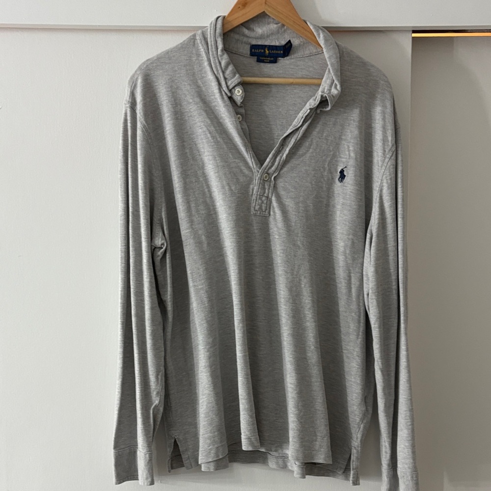 Polo by Ralph Lauren Light Gray Long Sleeve Shirt light and very stylish